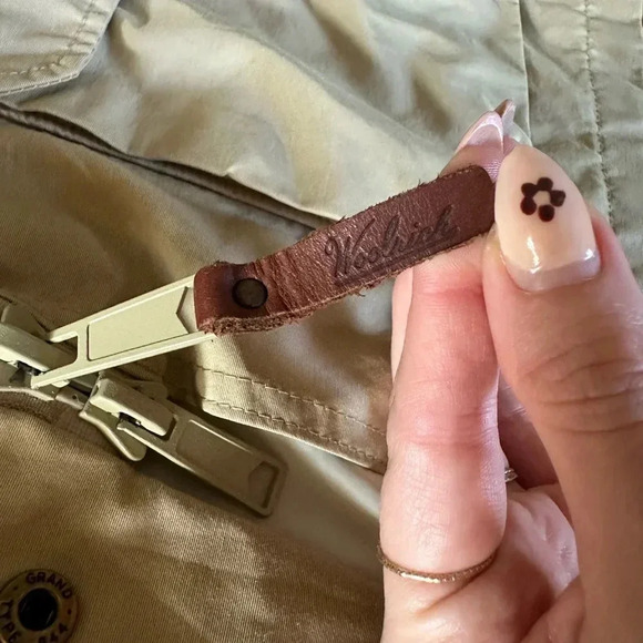 Woolrich Women’s Wool Lined Khaki Mountain Parka Field Jacket Medium Hooded - Picture 3 of 16